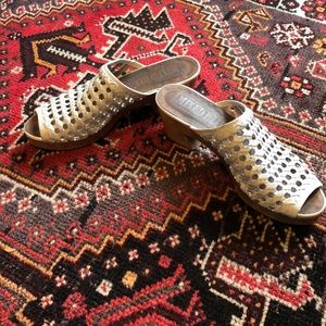 Vintage white leather sandal clogs